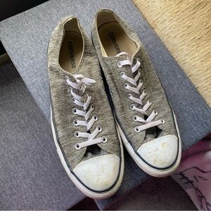 Converse Tan and White Low-Top Sneakers